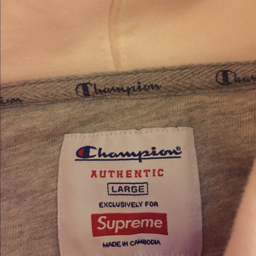 Pink Supreme x Champion Hoodie size Large - Picture 4 of 4